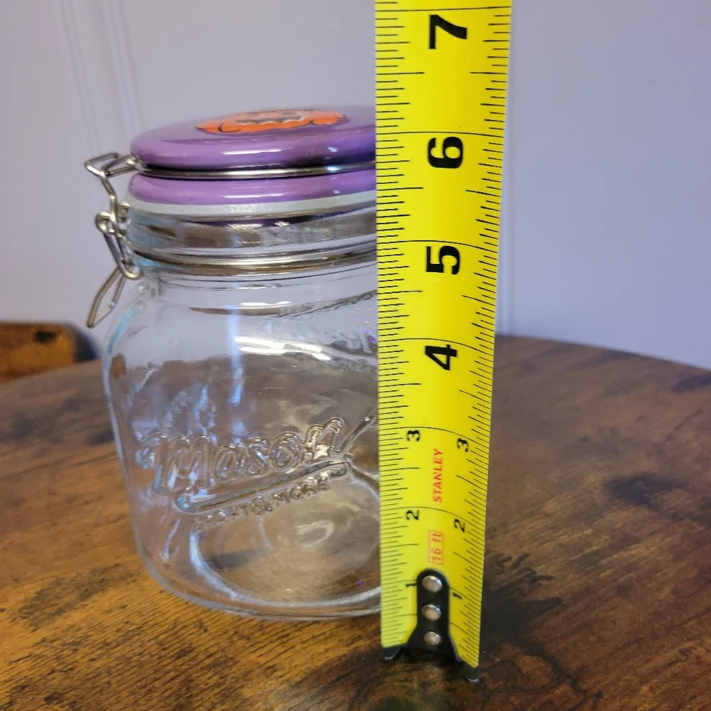Halloween Mason jar with ceramic pumkin latching lid